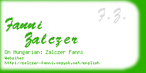 fanni zalczer business card
